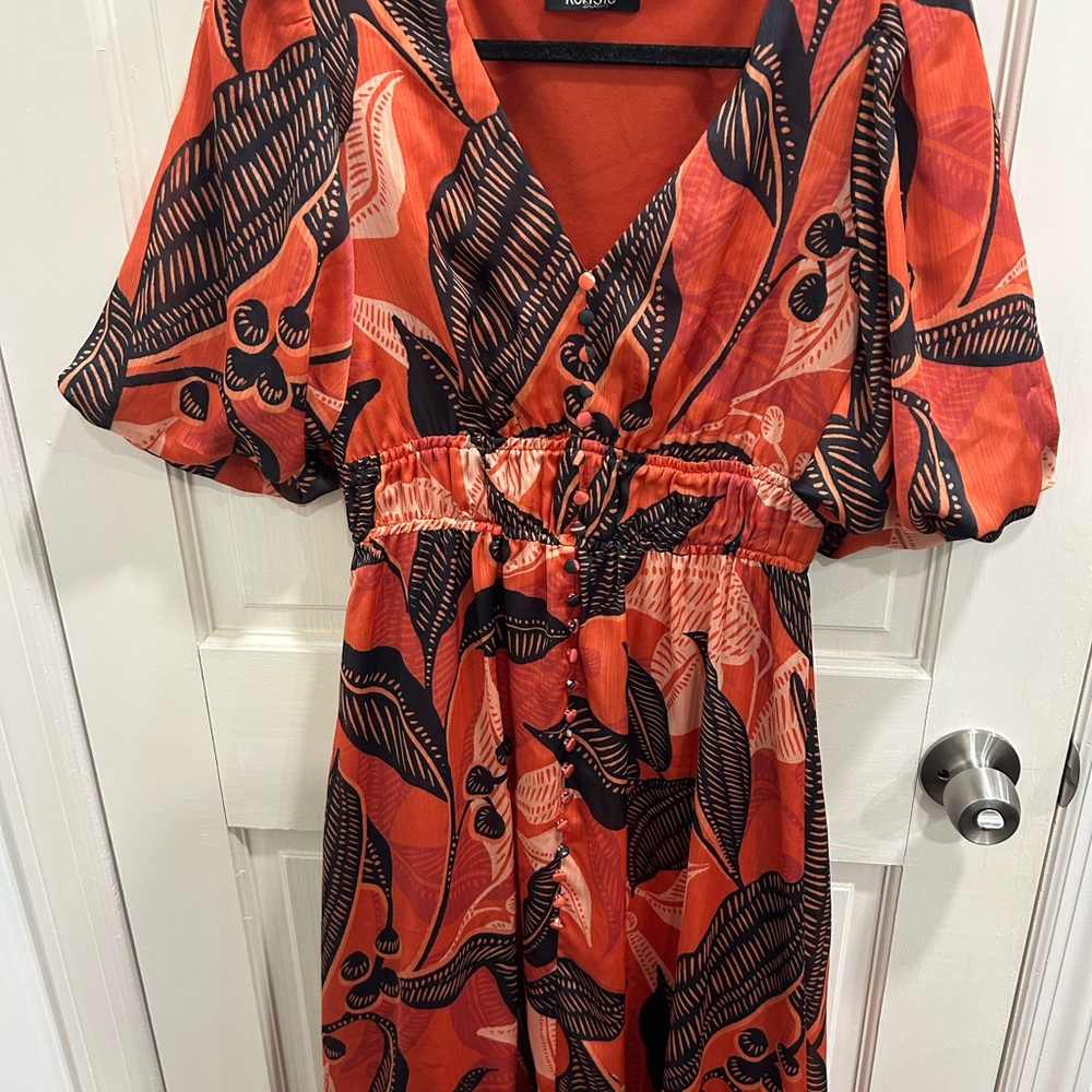Orange and Black Patterned Dress